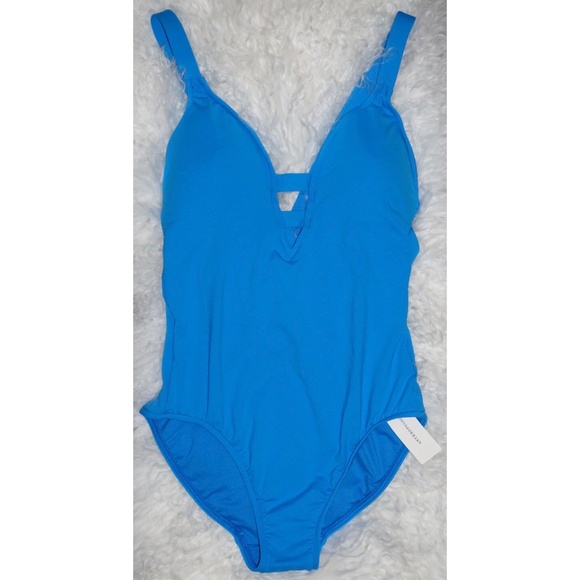 Seafolly Other - Anthropologie Seafolly Deep V Maillot Swimsuit New